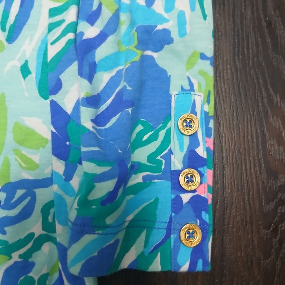 Lilly Pulitzer Blue and Green Floral Dress - Picture 4 of 7